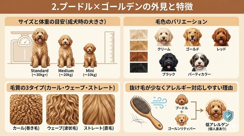 2.プードル×ゴールデンの外見と特徴