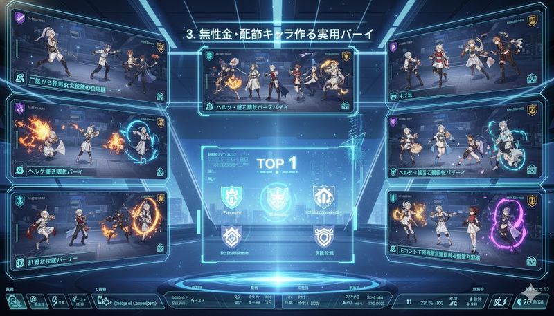 3. 無課金・配布キャラで作る実用パーティー