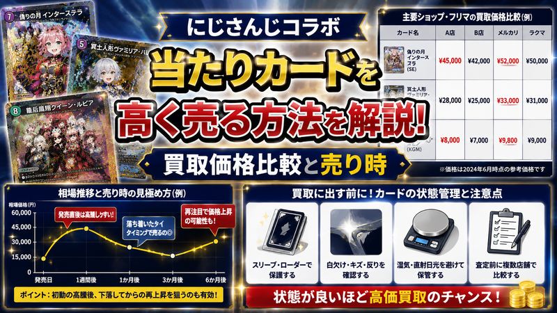 3.にじさんじコラボの当たりカードを高く売るための買取価格比較と売り時