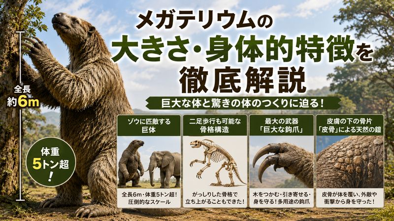 2.メガテリウムの大きさ・身体的特徴を徹底解説