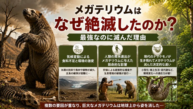 4.メガテリウムはなぜ絶滅したのか？最強なのに滅んだ理由