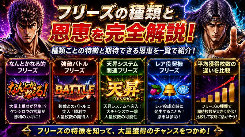 2.スマスロ北斗の拳のフリーズ種類と恩恵一覧