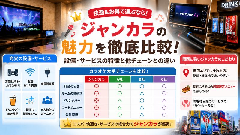 3.ジャンカラの設備・サービスの特徴と他チェーンとの違い