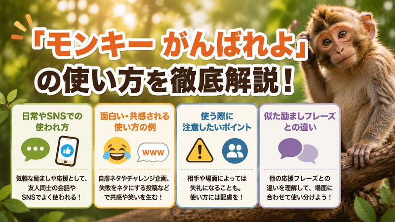 3.「モンキー がんばれよ」の使い方・実例