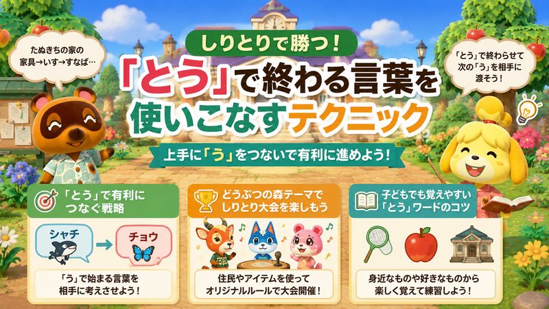4.「とう」で終わる言葉をしりとりで使いこなす上級テクニック