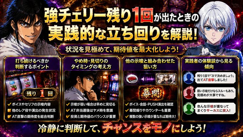 4.強チェリー残り1回が出たときの実践的な立ち回り
