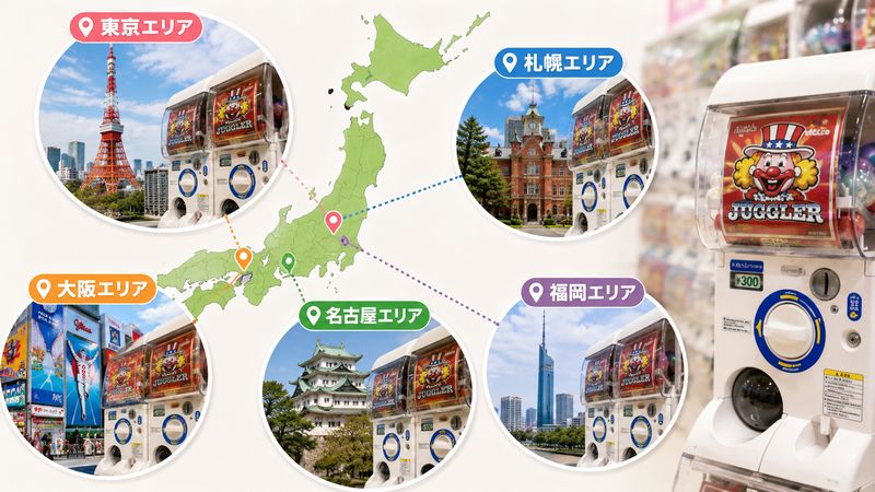 3.【エリア別】ジャグラー ガチャガチャの設置場所一覧